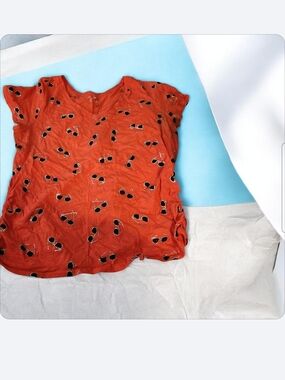 Lane Bryant Orange Sunglasses Print Short Sleeve Tee■